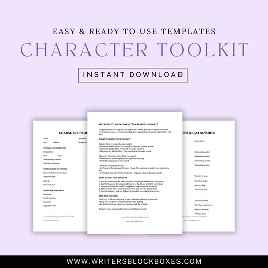 Character Creator's Digital Toolkit - Complete Character Development System for Fiction Writers